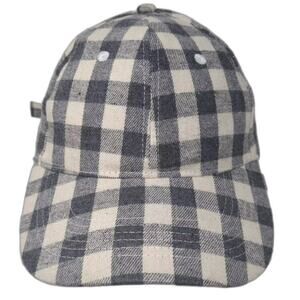 Cocus Pocus Baseball Cap Gray White OS Slideback Hat Plaid Pattern Adjustable